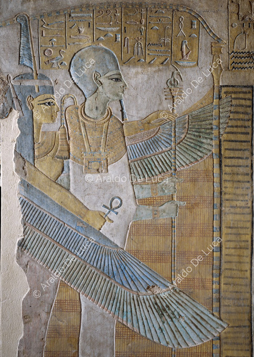 Ptah protetto da Maat alata