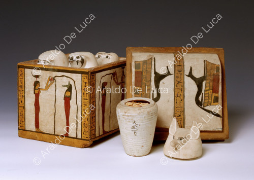 Canopic jars with container