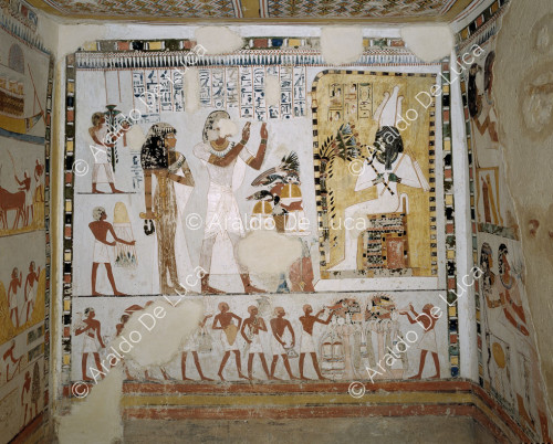 Menna and Henuttawy worship Osiris
