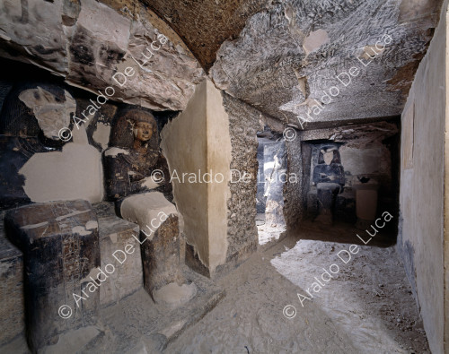 Statuengruppen der Inneren Kammer (Khaemhat, Imhotep, Teye)