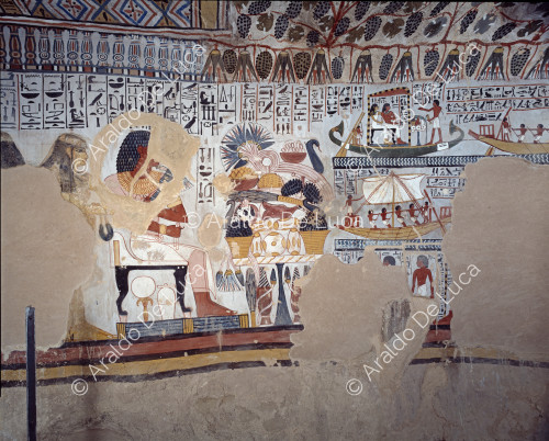Pèlerinage à Abydo et scène d'offrande