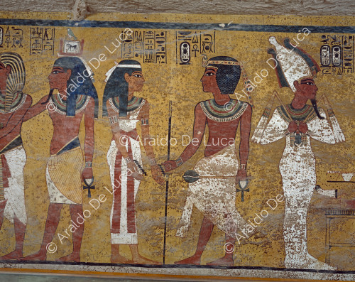 Tutankhamun with Ay, Nut and his ka