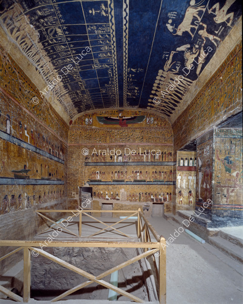 View of the burial chamber of Seti I