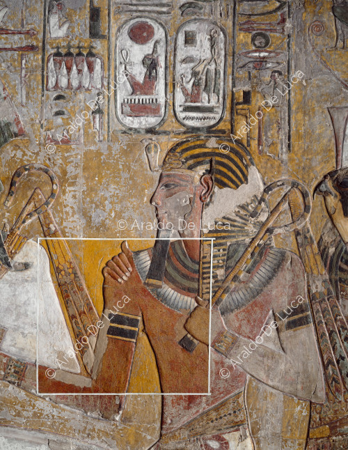 Seti I presentado a Osiris por Horus