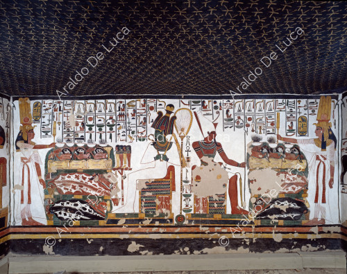 Nefertari davanti ad Osiride e Atum