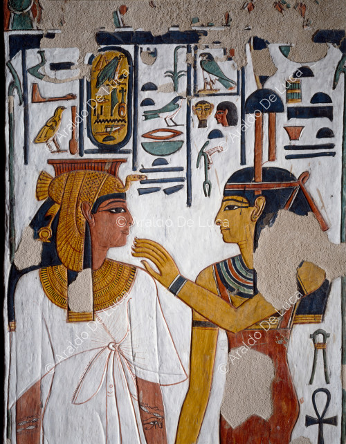 The goddess Hathor of the West protects Queen Nefertari