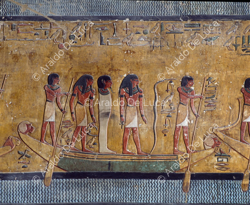 Amduat, third hour: boat with Osiris