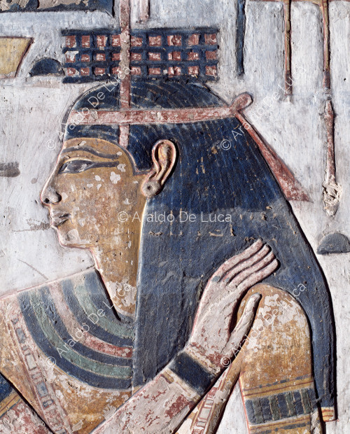 Dettaglio della dea Hathor dell'Occidente