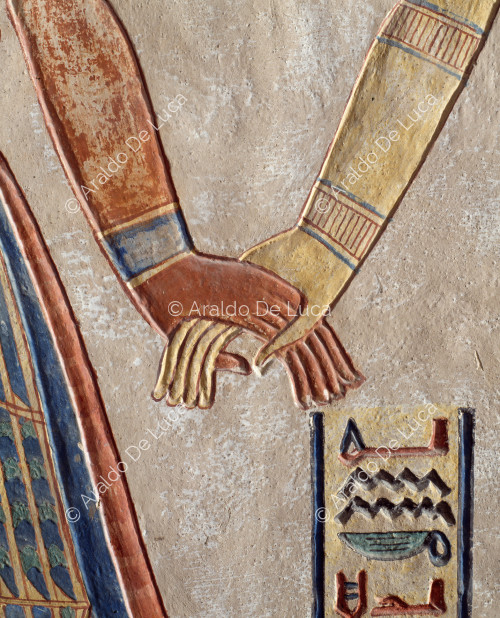 Ramesse III e Iside. Particolare