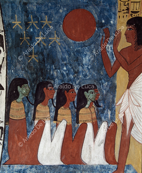 Sennedjem and his wife worship five star spirits.