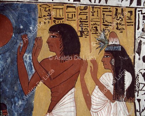 Sennedjem and his wife worship five star spirits (detail)