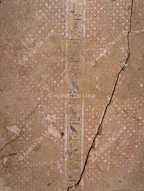 Detalle de la pintura del techo de la cámara funeraria.