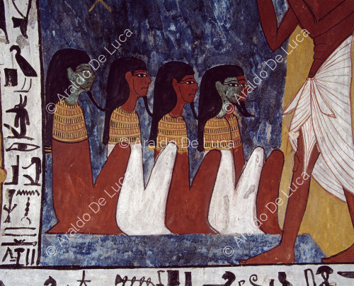Sennedjem e sua moglie adorano cinque spiriti stellari (particolare)