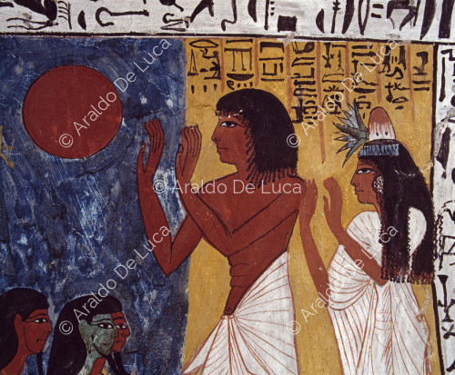 Sennedjem and his wife worship five star spirits (detail)
