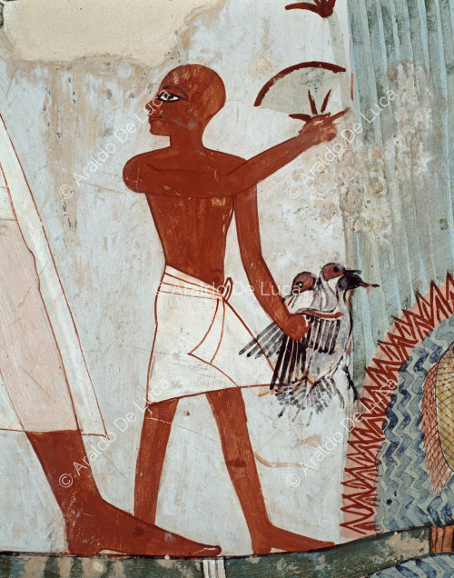 Mann mit Enten und Papyrus (Detail)