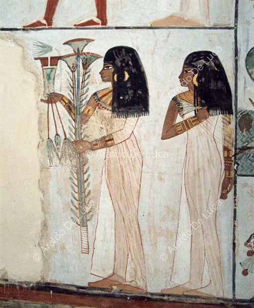 Maidens with lotus and papyrus (detail)