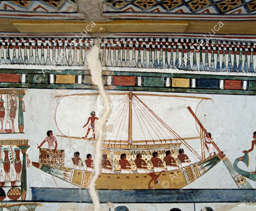 Sailing boat returning from Abydos (detail)