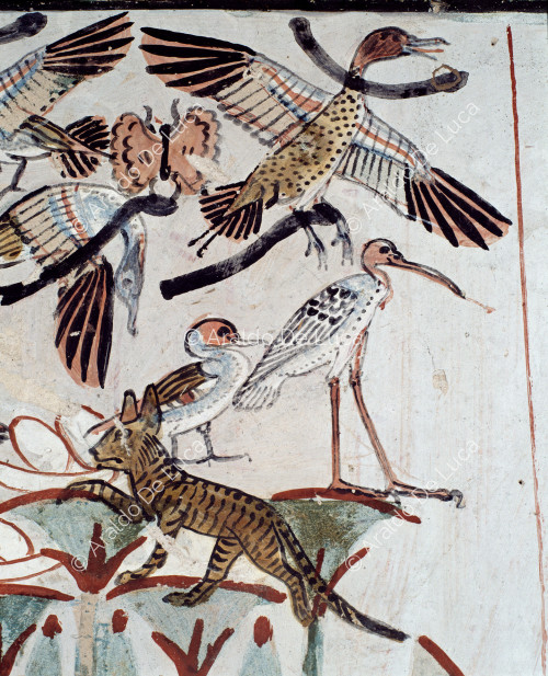 Enten, Ibis und Katze (Detail)