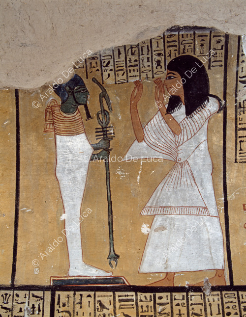 Inherkau en presencia del dios Ptah.
