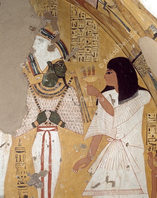 Inherkau offers incense to the god Osiris.