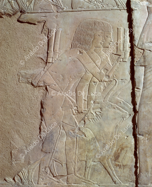 Presentación de bienes a Amenhotep III (detalle)