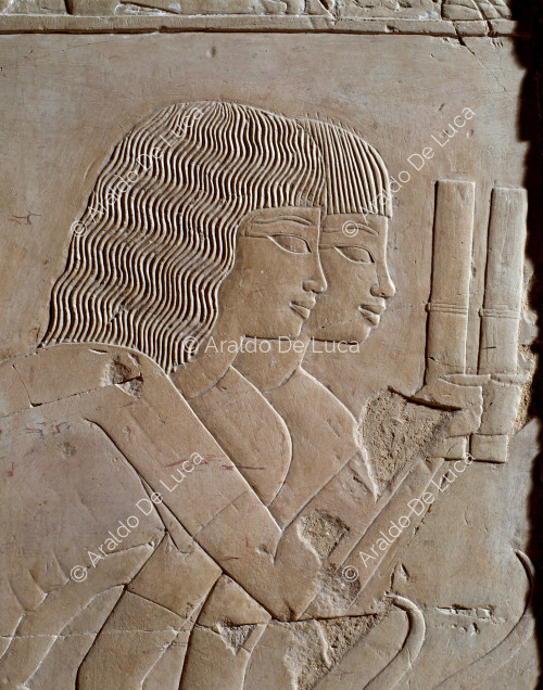 Presentación de bienes a Amenhotep III (detalle)