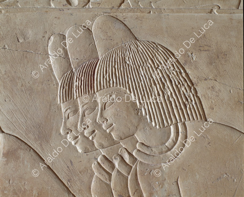 Fonctionnaires récompensés par Amenhotep III (détail)