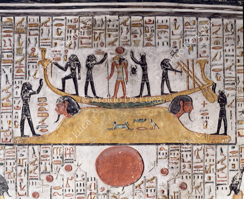 Book of the Earth: god Aker and solar boat