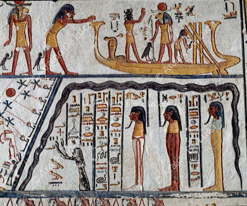 Book of the Earth: sun boat and serpent Mehen