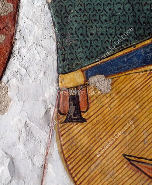Detail des Schutzgottes mit Widderkopf aus dem Buch der Toten