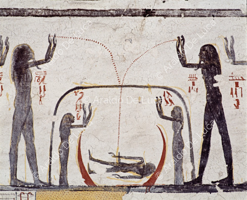 Gods worshipping a divine body. Cave Book
