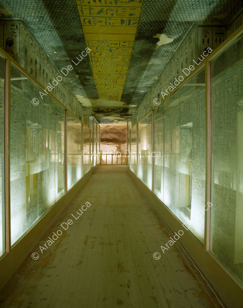 The corridor of the tomb of Ramesses III with extracts from the Litany of Ra