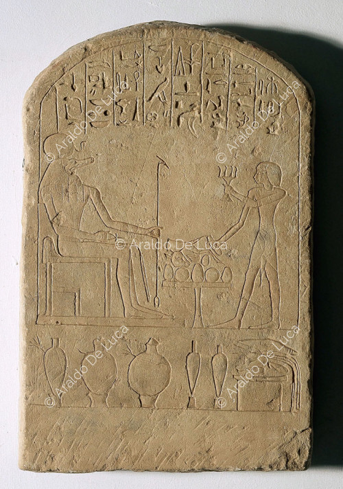 Centred stele with offering scene