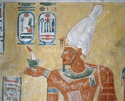 Ramses III. bietet Weihrauch an.