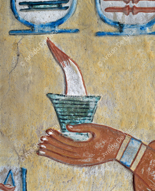 Detail. Ramesses III offering incense.