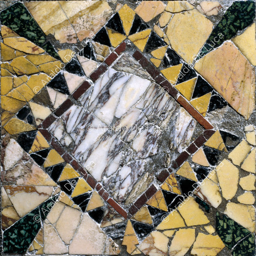 Mosaico dei gladiatori. Riquadro con motivo geometrico. Particolare