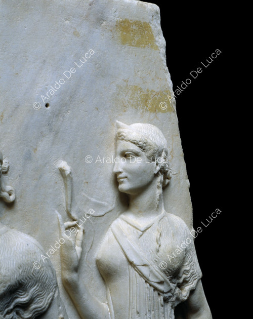 Frammento di rilievo in marmo con Satiro e Menade