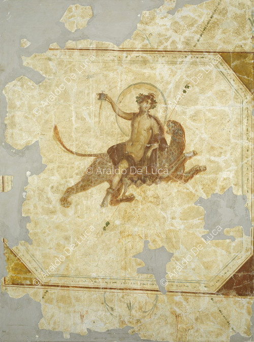 Fragmento de fresco con Dioniso y pantera
