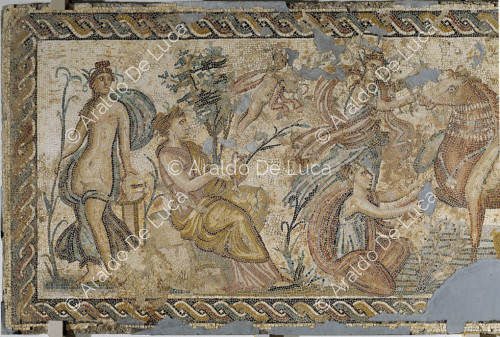 Mosaico de la Villa del Nilo. Detalle con Ninfas