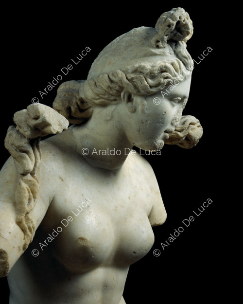 Grupo en marmol con Venus. Detalle