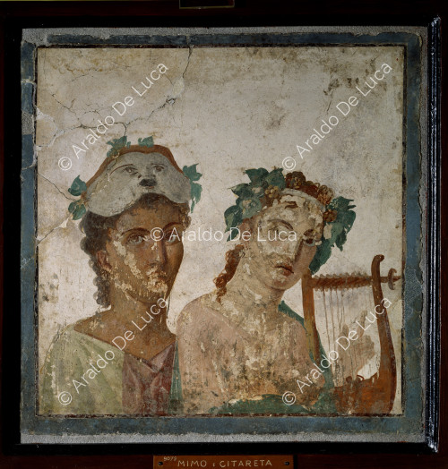 Fresco of actor with mask and citareta
