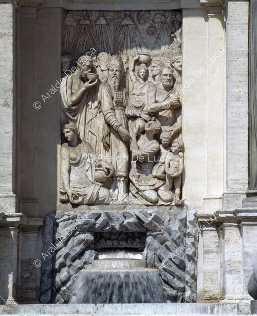 Fontana del Mosè o Fontana dell'Acqua Felice, particolare della nicchia di sinistra