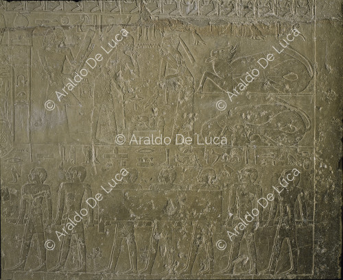 Scène de la procession funéraire du mastaba de Qar