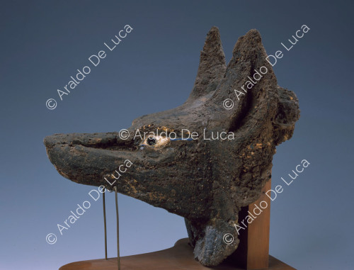 Wooden head of Anubis
