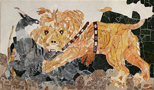 Lion angriff ein kitz - Opus Sectile in Porta Marina, besonder