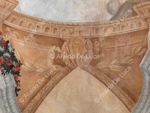 Détail du cadre architectural et décoratif - L'Apothéose de Romulus, partculier