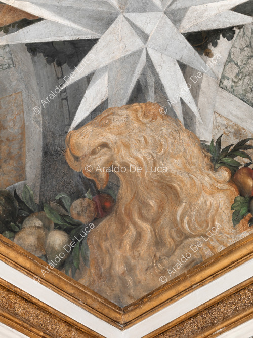 Star heraldry Altieri and lion  - The Apotheosis of Romulus, detail