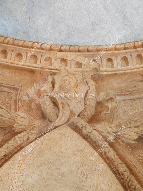Detail der architektonischen und dekorativen rahmen - Die Apotheose von Romulus, besonder
