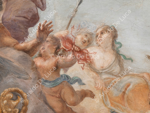 Angelot avec des foudres, Junon et Minerve - L'Apothéose de Romulus, partculier