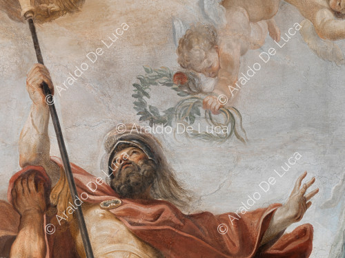 Romulus et angelot avec couronne de laurier - L'Apothéose de Romulus, partculier